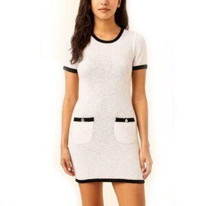 Authentic CHANEL CC White Cotton Midi Dress Vintage Cruise Collection